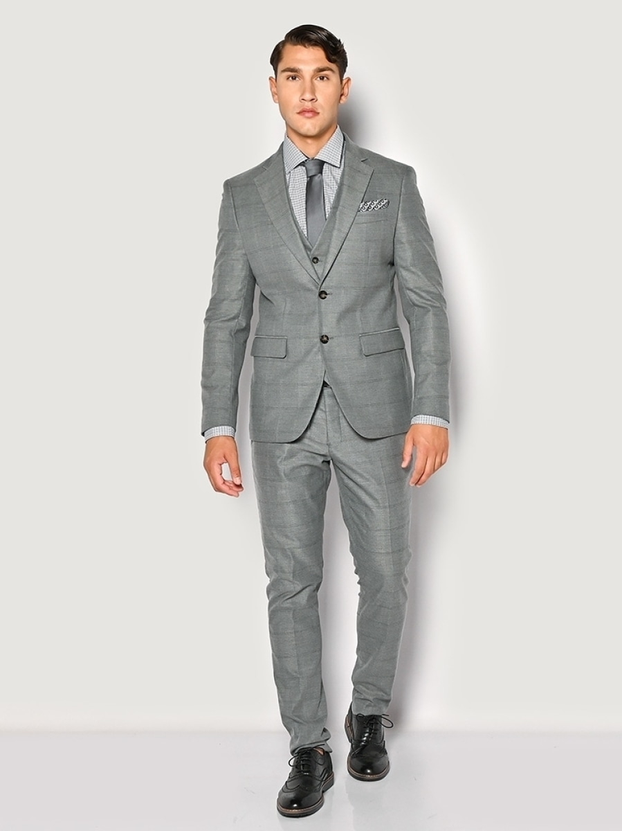 ΑΝΔΡΙΚΟ ΚΟΣΤΟΥΜΙ ΓΚΡΙ ΚΑΡΟ SLIM SOGO ΓΚΡΙ 23532-701-275-GREY
