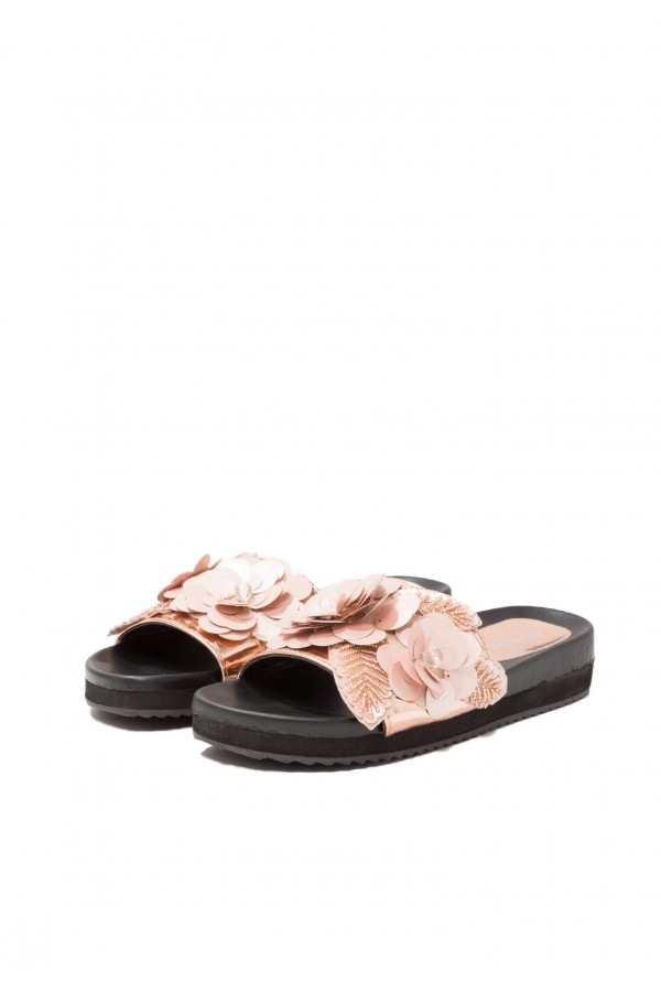 GLAMOROUS sliders δερματίνη DUSTY PINK 26-113-006