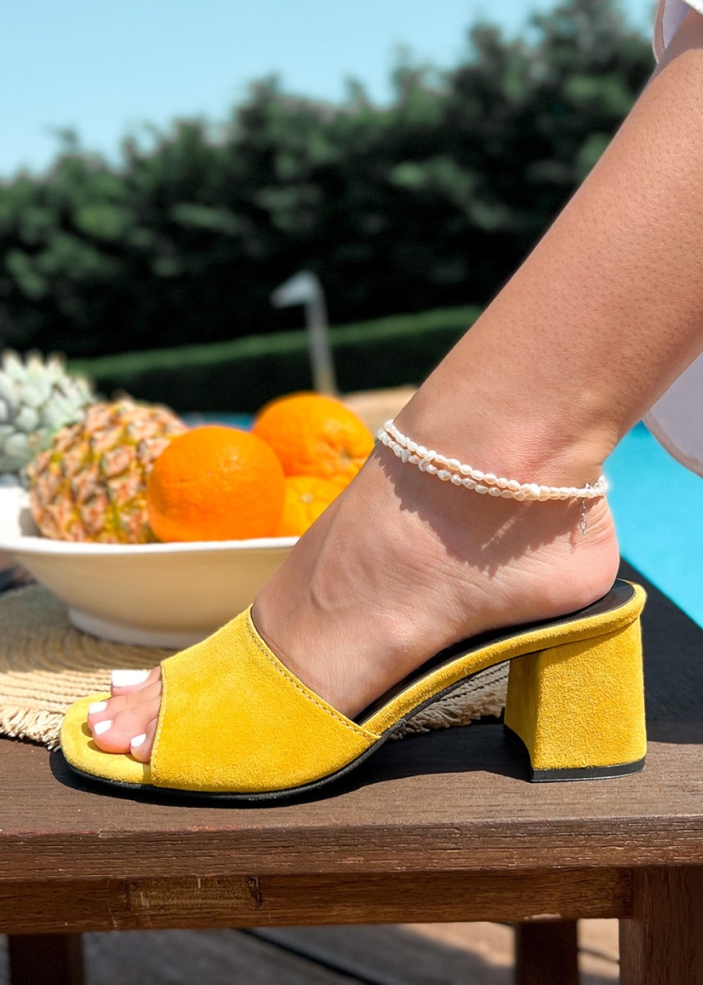 ARTE PIEDI Sandrin Δερμάτινα Mules Suede ΚΙΤΡΙΝΟ 72386