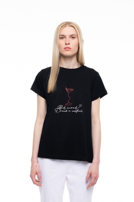 B' Γυναικείο t-shirt με τύπωμα ''RED COCTAIL''