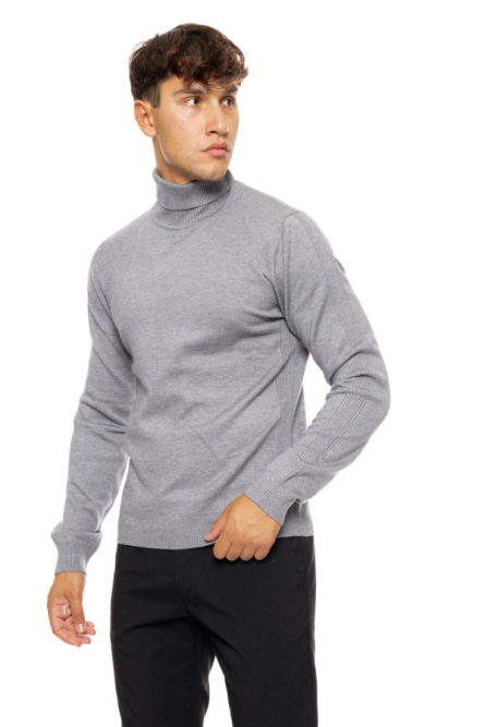 Biston fashion ανδρική πλεκτή μπλούζα με όρθιο γιακά