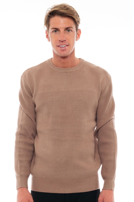 Biston fashion ανδρική πλεκτή μπλούζα με στρογγυλό λαιμό
