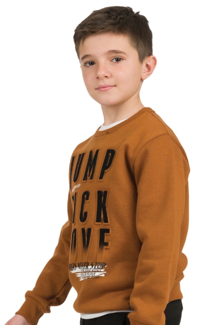 Energiers Φούτερ μπλούζα με ανάγλυφο χνουδωτό τύπωμα και λάστιχο ριπ στη λαιμουδιά, στον ποδόγυρο και στα μανίκια για αγόρι
