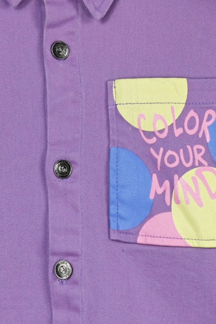 Energiers  Παιδικό μπουφάν τύπου πουκάμισο με τύπωμα στην τσέπη για κορίτσι