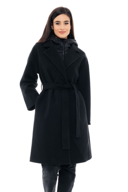 Splendid fashion γυναικείο μακρύ παλτό με κουκούλα